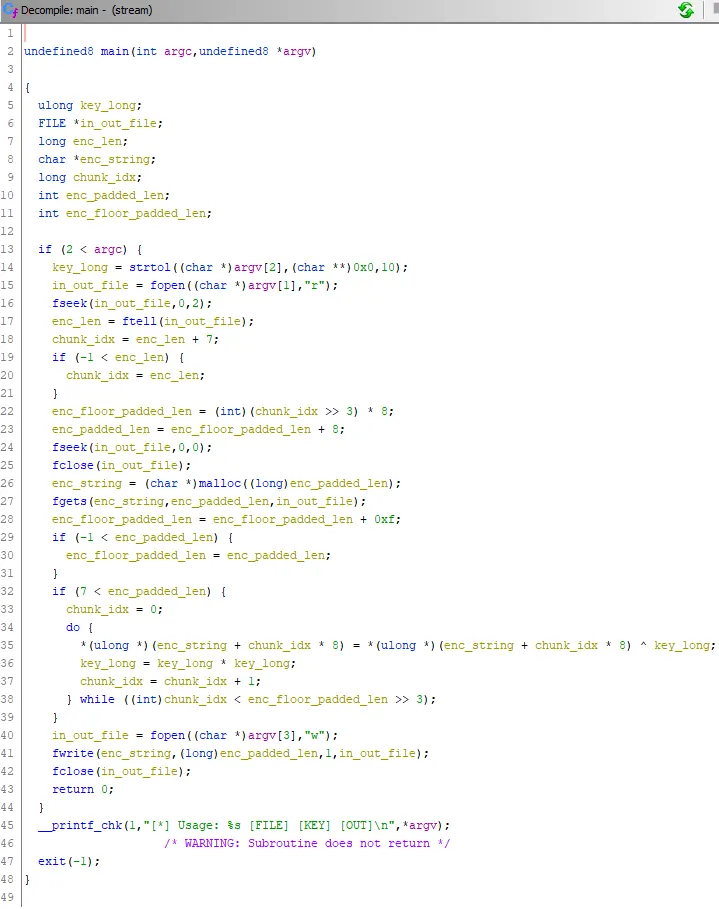 stream decompile